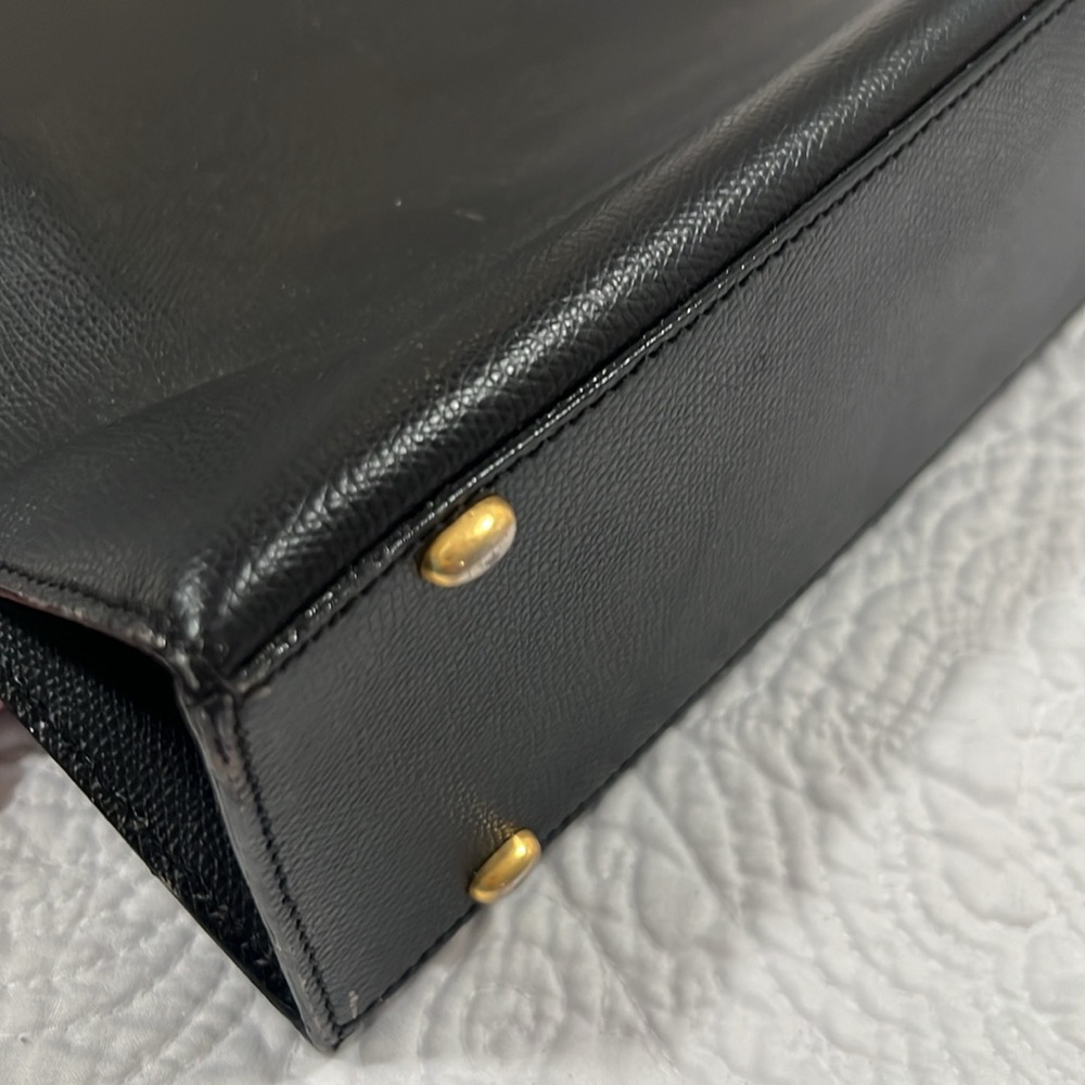 Celine Black Leather Bag with Gold Accents - Picture 2 of 16